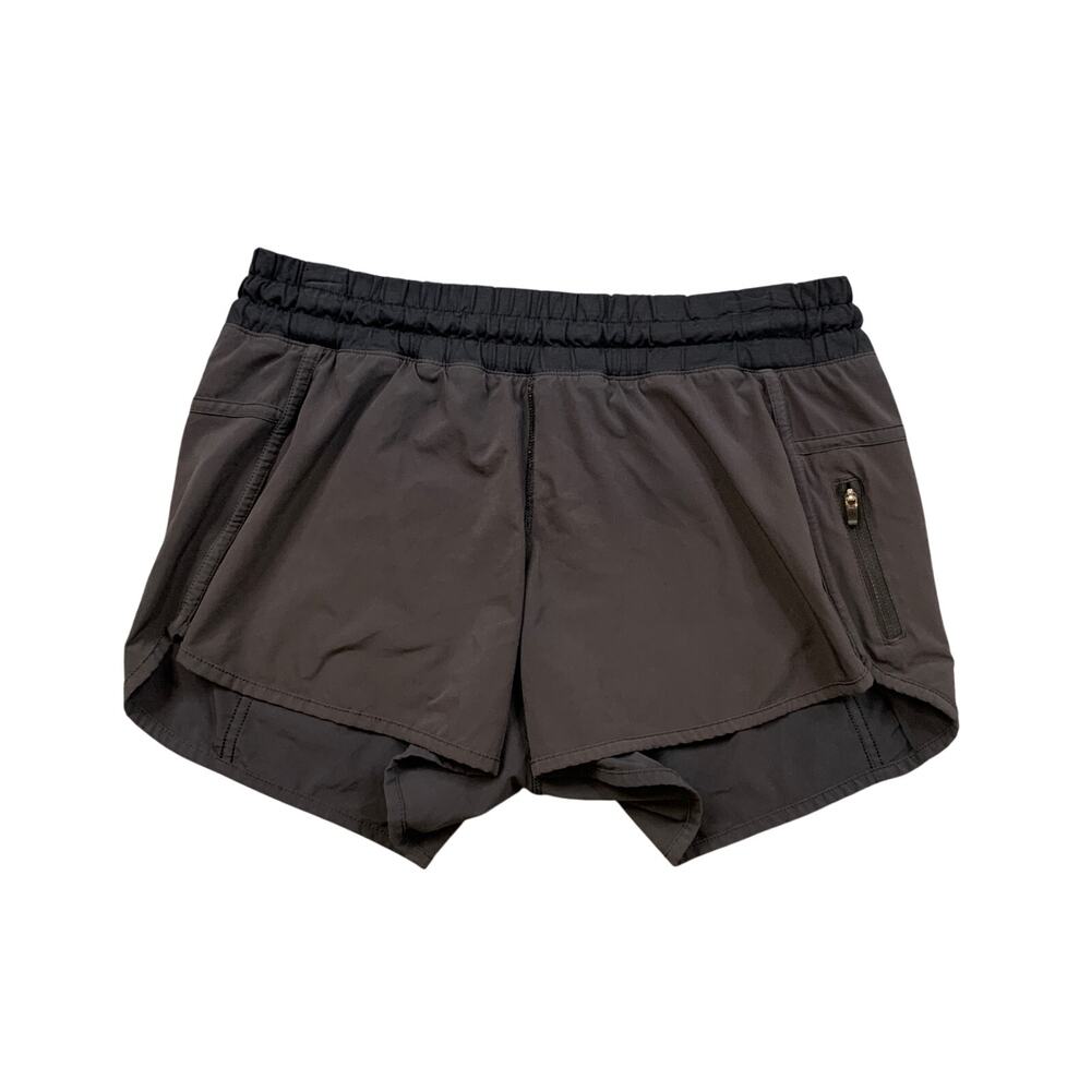 Lululemon Shorts Womens 8 Black Tracker Lined Side Zip Pocket Running *READ